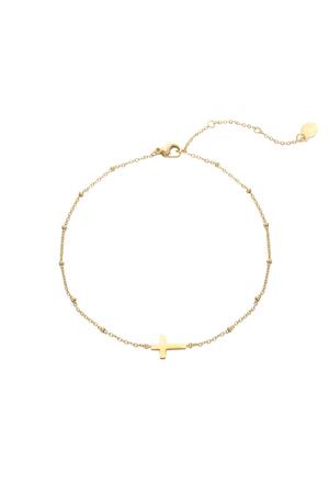 Anklet Classic Cross Oro Acero inoxidable h5 